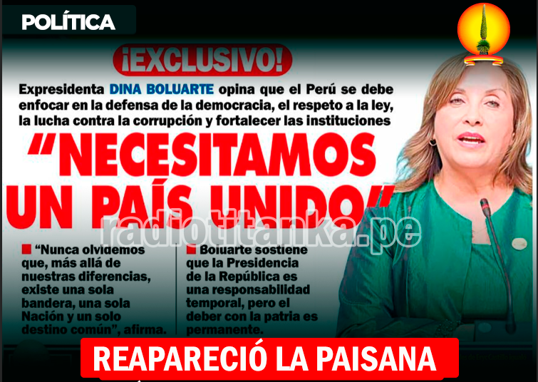 REAPARECIÓ LA EXPRESIDENTA DINA BOLUARTE: “NECESITAMOS UN PAÍS UNIDO”
